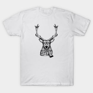 Deer - Deer Wearing Eye Glass T-Shirt